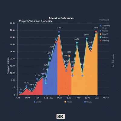 Graph showing property value trends in Adelaide suburbs